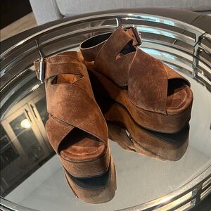 Alexander Wang Brown Suede Platform Sandals